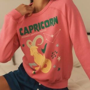 Anthropologie The Carolita Zodiac Sweatshirt, Capricorn by Midnight Rider.